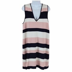 Eliza J.  Pink and Black striped knit dress